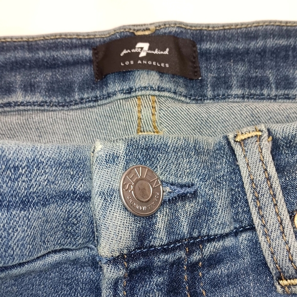 7 For All Mankind Ladies 24 Kimmie Straight Leg Designer Blue Denim Jeans, USA - Picture 3 of 12